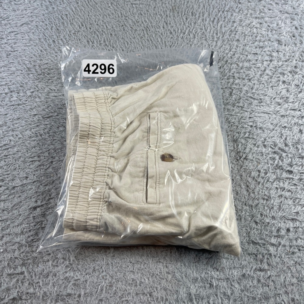 No Boundaries Mens Cream Beige Elastic Waist Drawstring Shorts Size M 32-34 - Picture 11 of 11